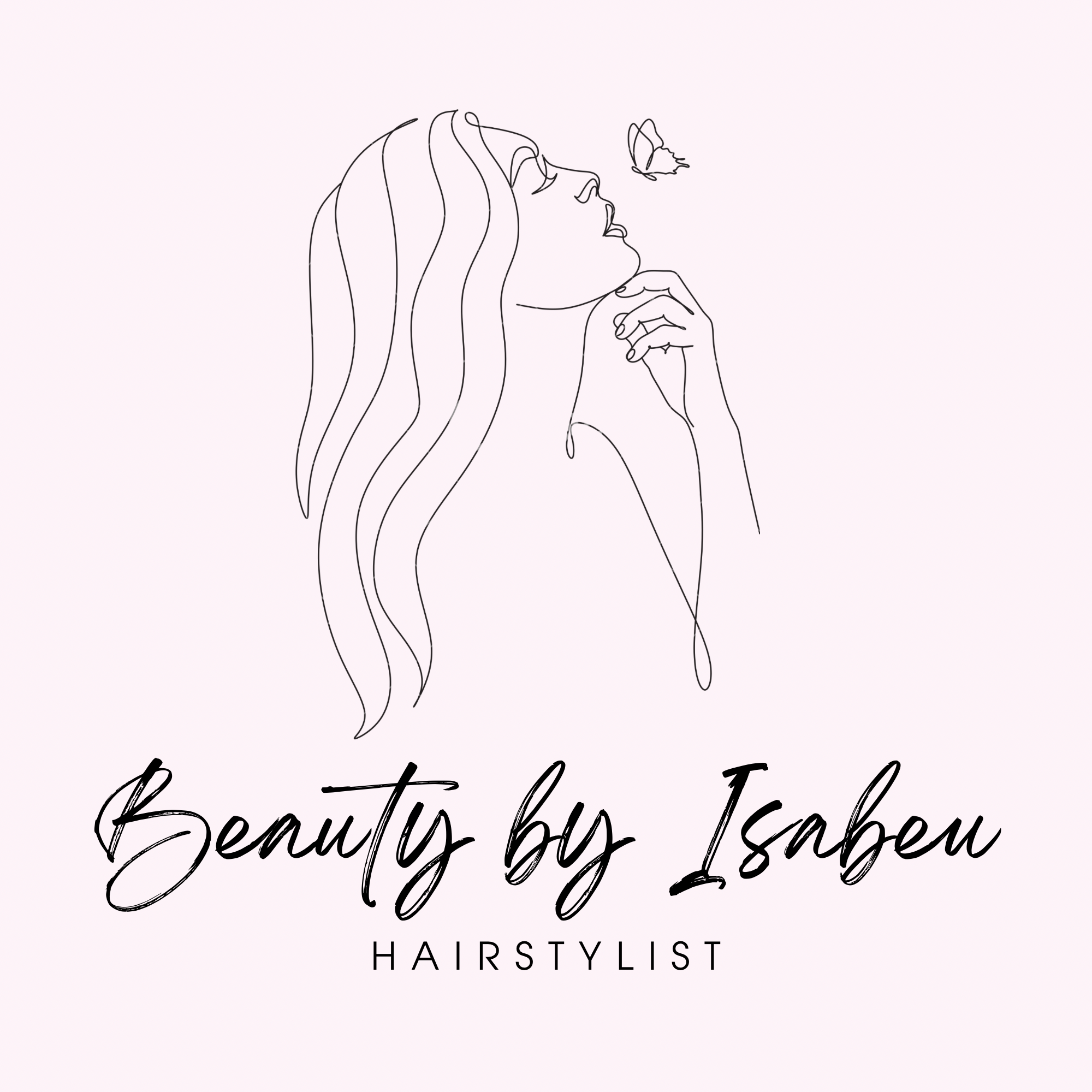 Pink minimalist Hairstylist Logo